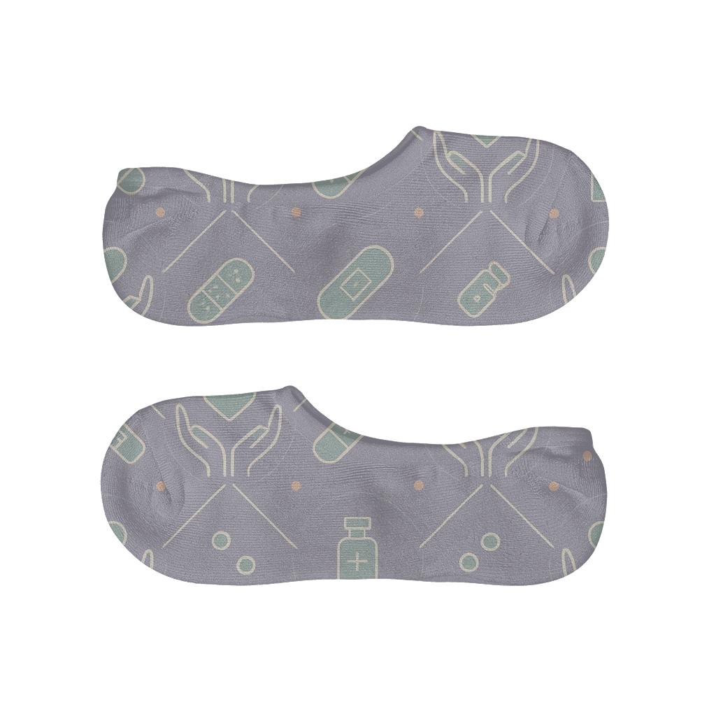 Lavender Heart Lattice With Caregiver Hands comfortable invisible socks