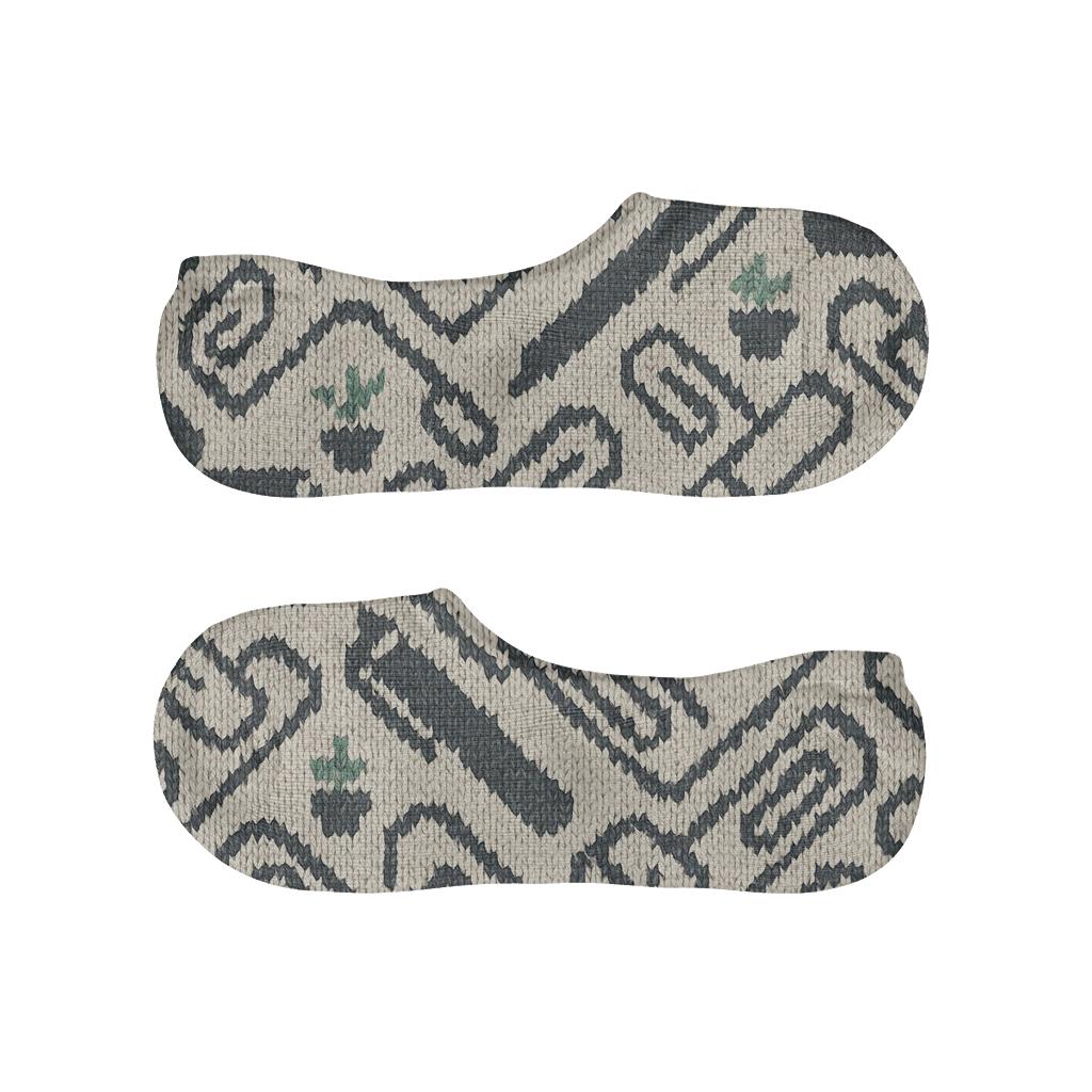 Store And Office Manager Knit Illusion Paperclip Lattice anti-slip no-show socks