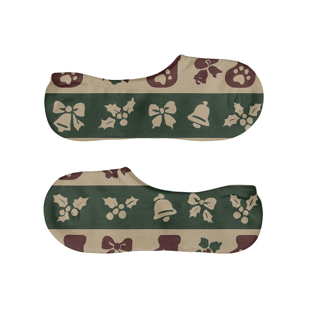 Paw Print Stocking Bands On Beige Background breathable no-show socks