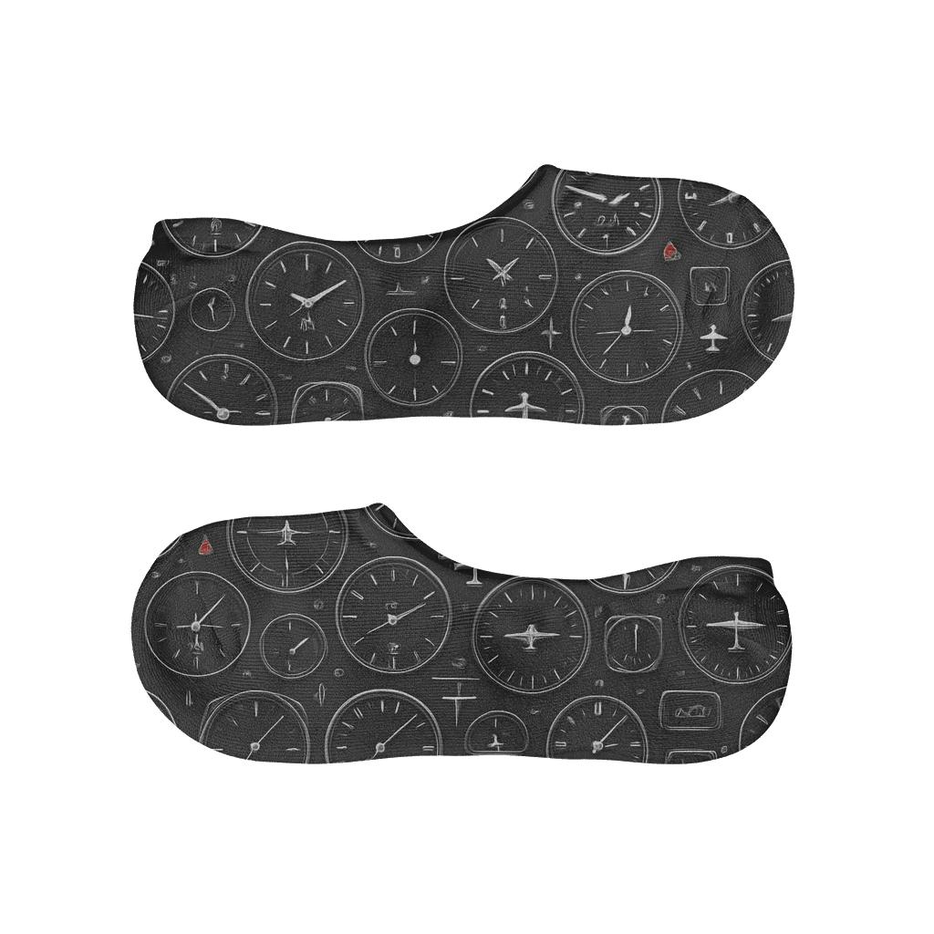 Airplane Cockpit Dial Micro Pattern breathable seamless no-show sockscustom no-show socks