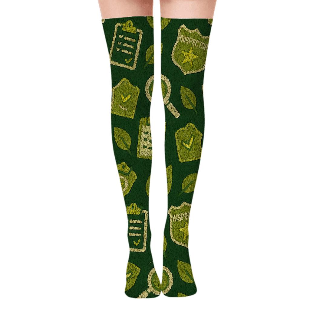 Knitted Field Notes For Environmental Inspector custom over-the-knee socks