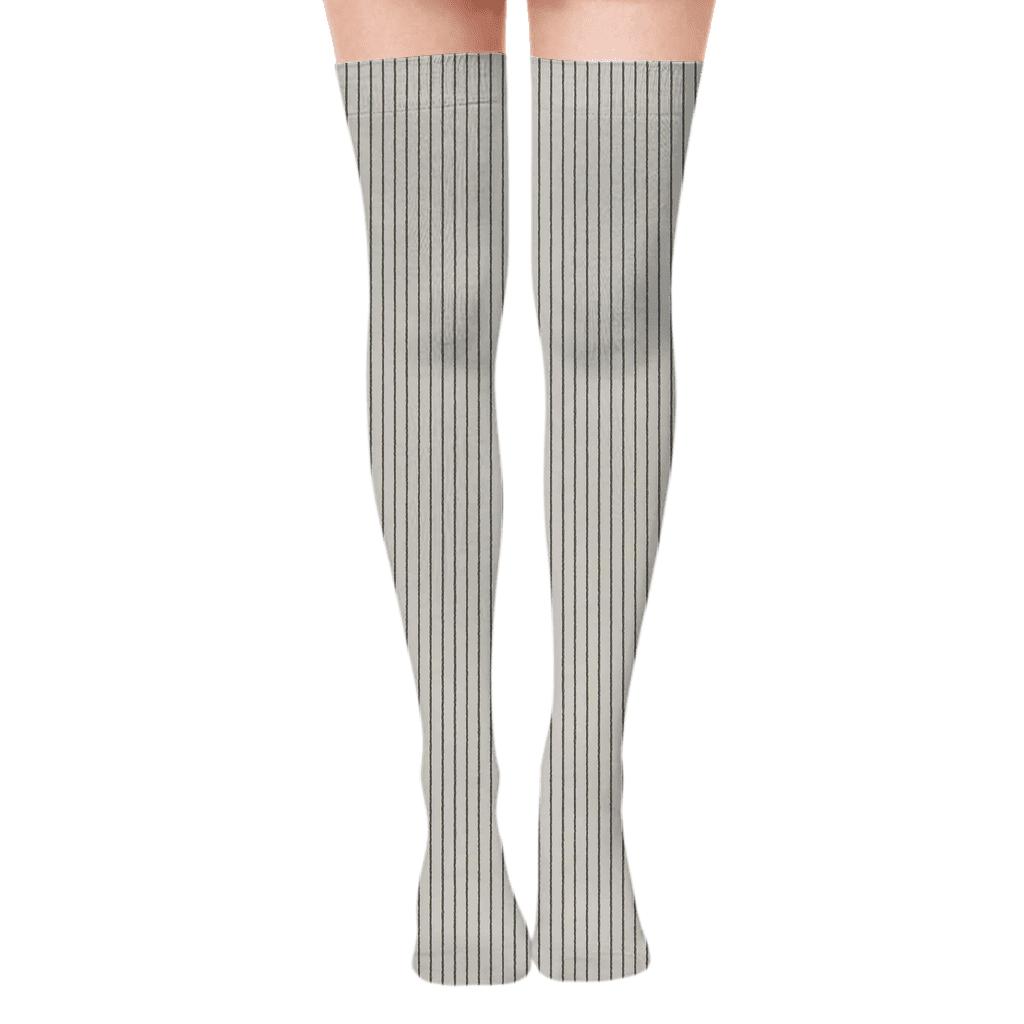 Nebula Pinstripe Drift unique graphic over-the-knee socks