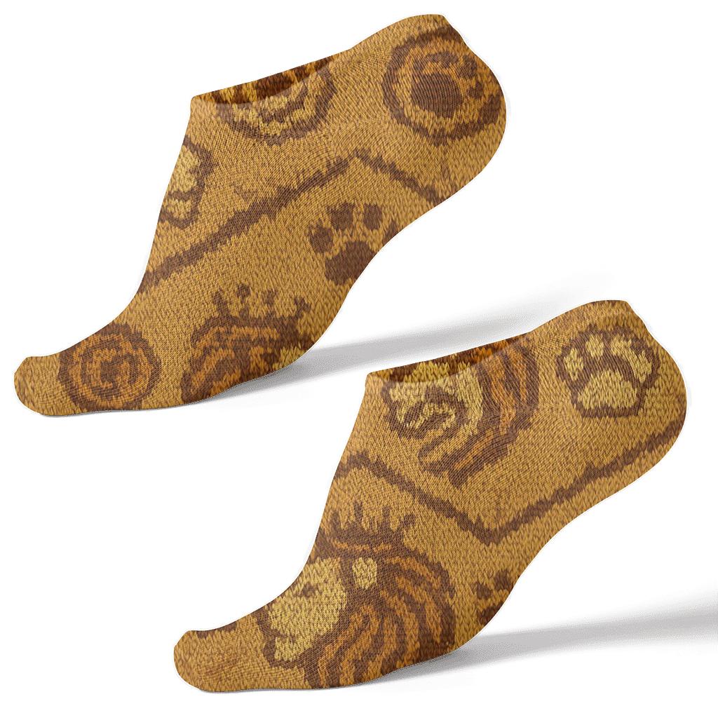 Lion Crown And Paw Chevron Tapestry trendy patterned ankle socks