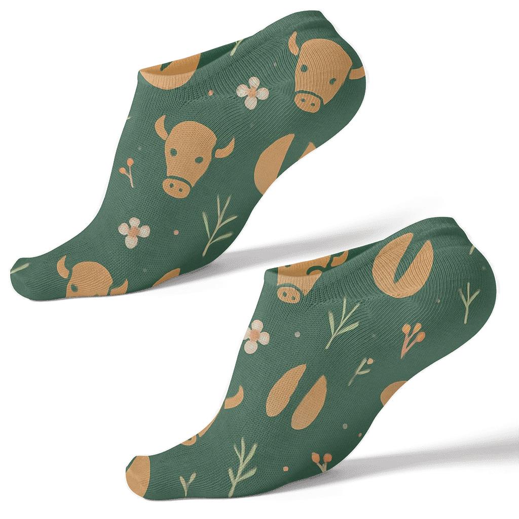 Prairie Flower Scatter, Bison Edition stylish athletic ankle socks