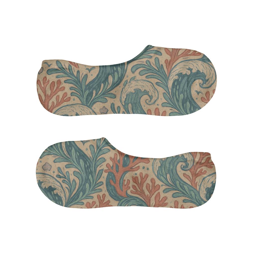 Reef Current Tessellation On Warm Sand Background comfortable low-cut socks