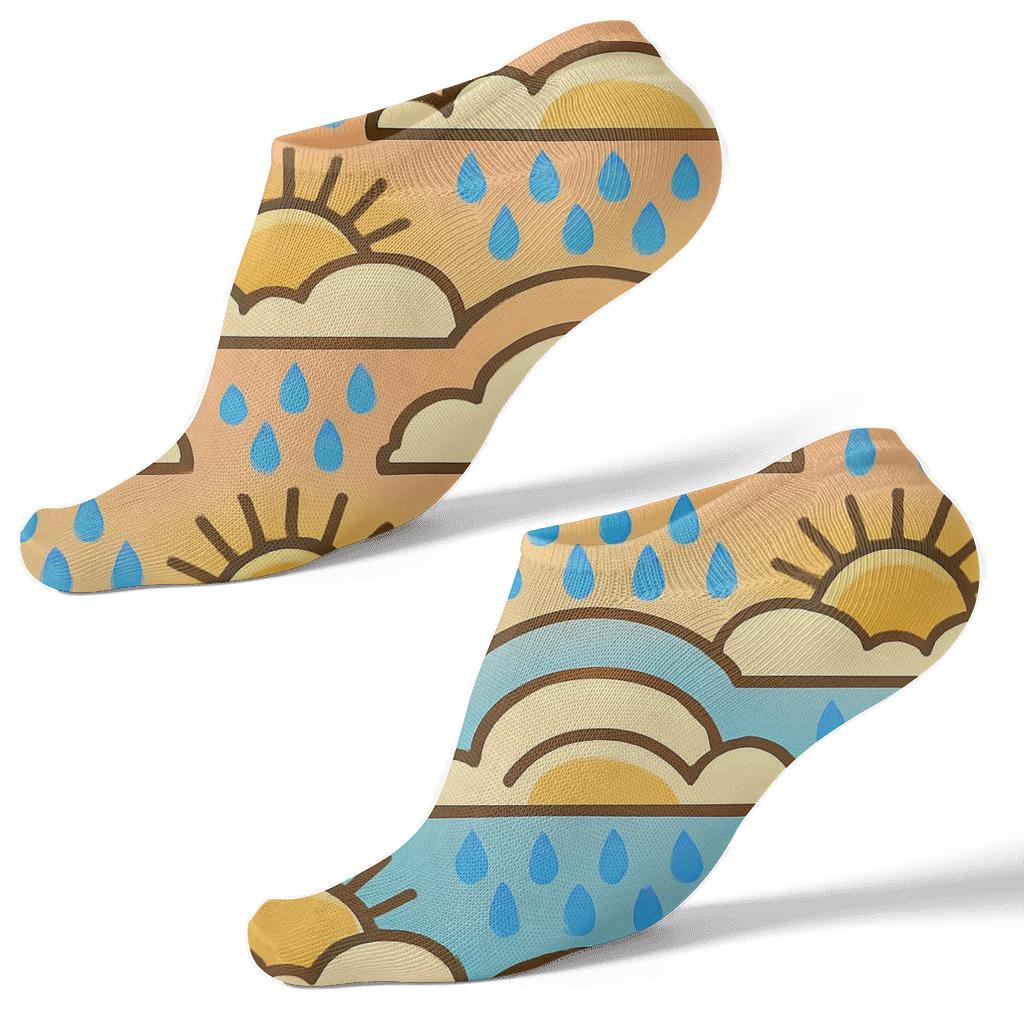 Sun Peek Clouds-Grade Chevron Shower soft everyday ankle socks