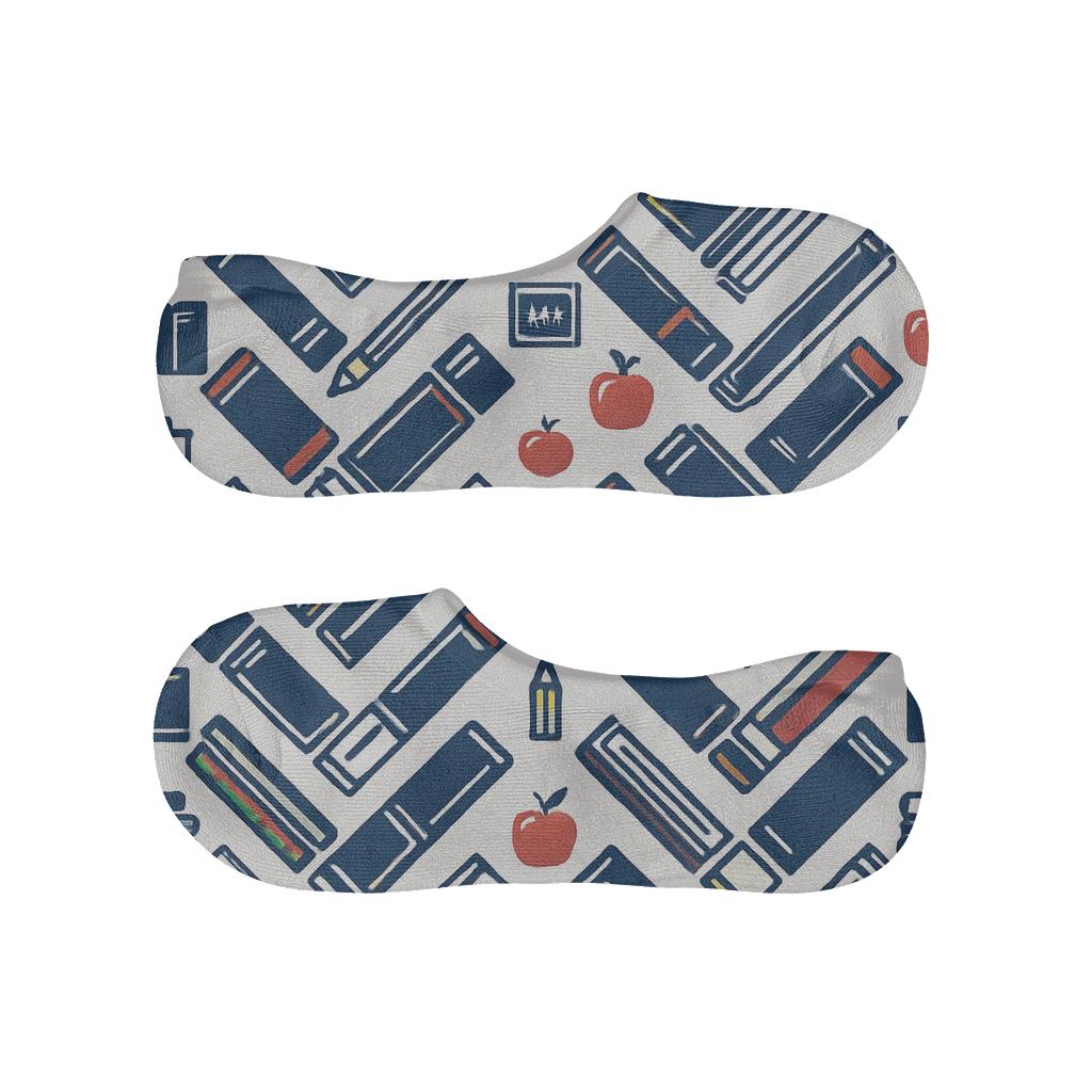 Notebook Chevron With Teacher Icons soft cotton no-show socks