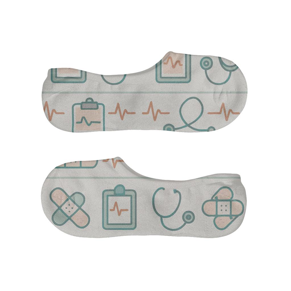 Clipboard Bloom Rhythm Nurse personalized no-show socks