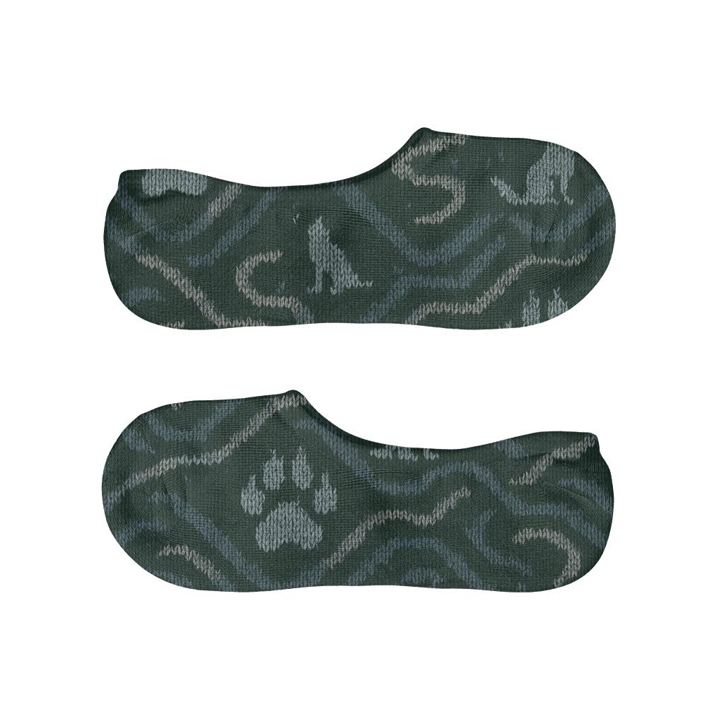 Knitted Illusion Gray Wolf Trail Tapestry trendy no-show sock styles