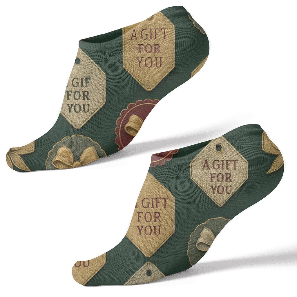 Vintage Wrap Poster Presents Medallion Repeat stylish athletic ankle socks