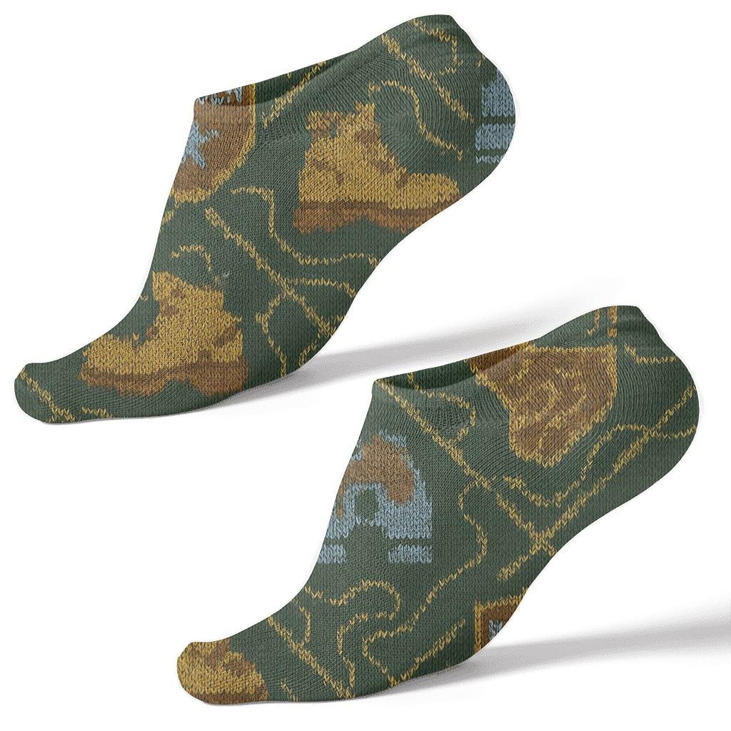 Knitted Badge Lattice Park Ranger Pattern personalized ankle socks