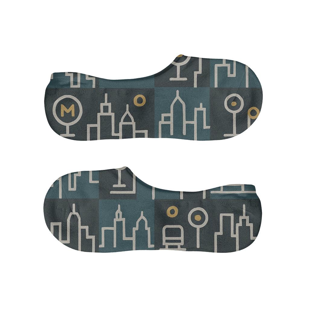 Skyline Transit Tiles, Urban Planner Edition soft cotton no-show socks