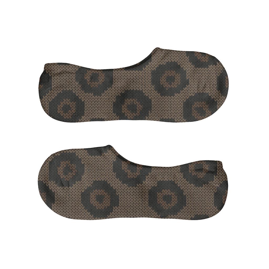 Charcoal Knit Illusion Micro Spot Lattice On Warm Taupe unique hidden socks