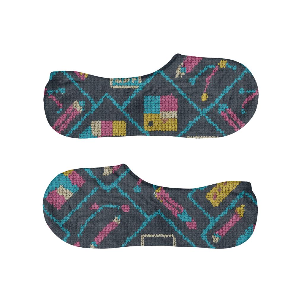 Knitted Pattern Illusion Graphic Designer Toolkit Tessellation soft cotton no-show socks