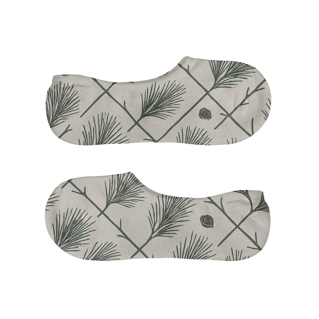 Fir Needle Lattice, Evergreen Branches Edition breathable no-show socks