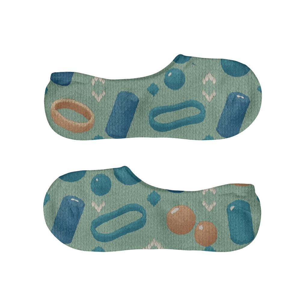 Physical Therapist Band And Foam Roller Knit Tessellation custom no-show socks