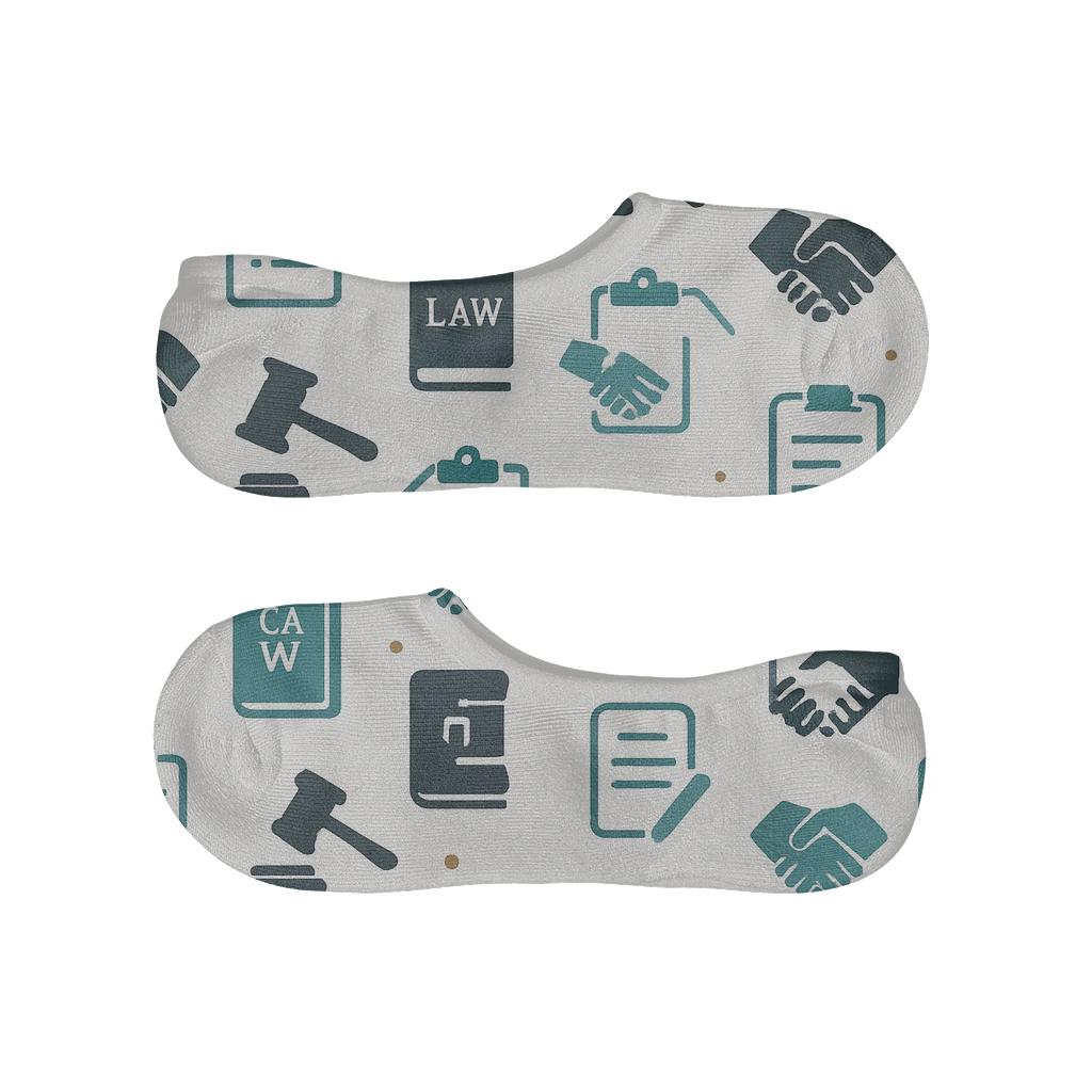 Counseling Session With Probation Officer Minimal Grid custom no-show socks