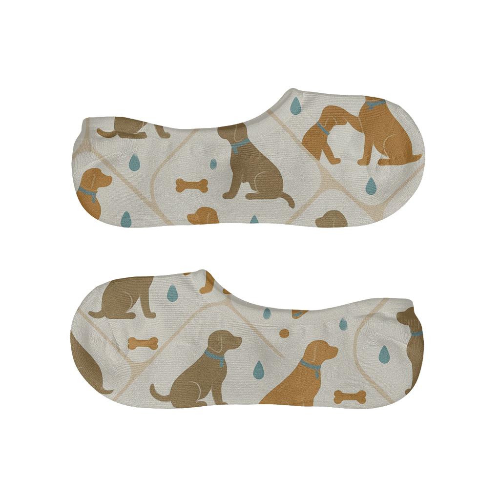 Rain Droplet Tiles With Labrador Retriever Charm breathable seamless no-show sockscustom no-show socks