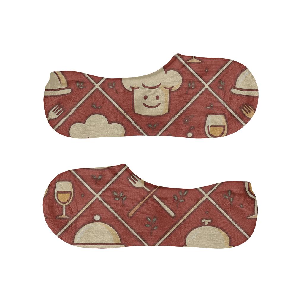 Restaurant Manager Chef Hat Lattice Print personalized invisible socks