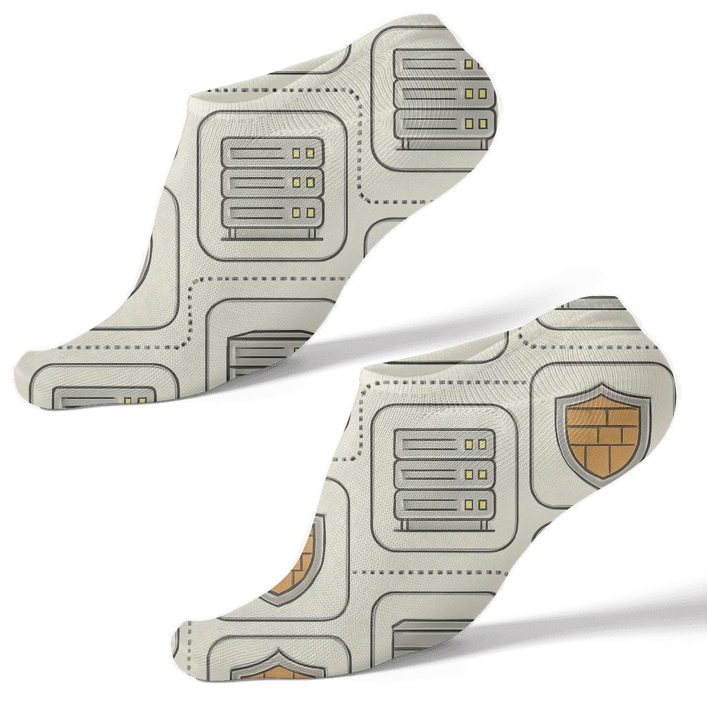 Vintage Server Map For Network Administrator custom ankle socks