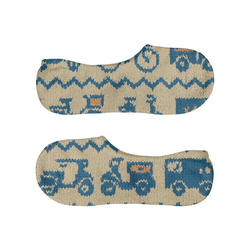 Knitted Pattern Illusion Delivery Driver Parade On Bright Grid breathable seamless no-show sockscustom no-show socks