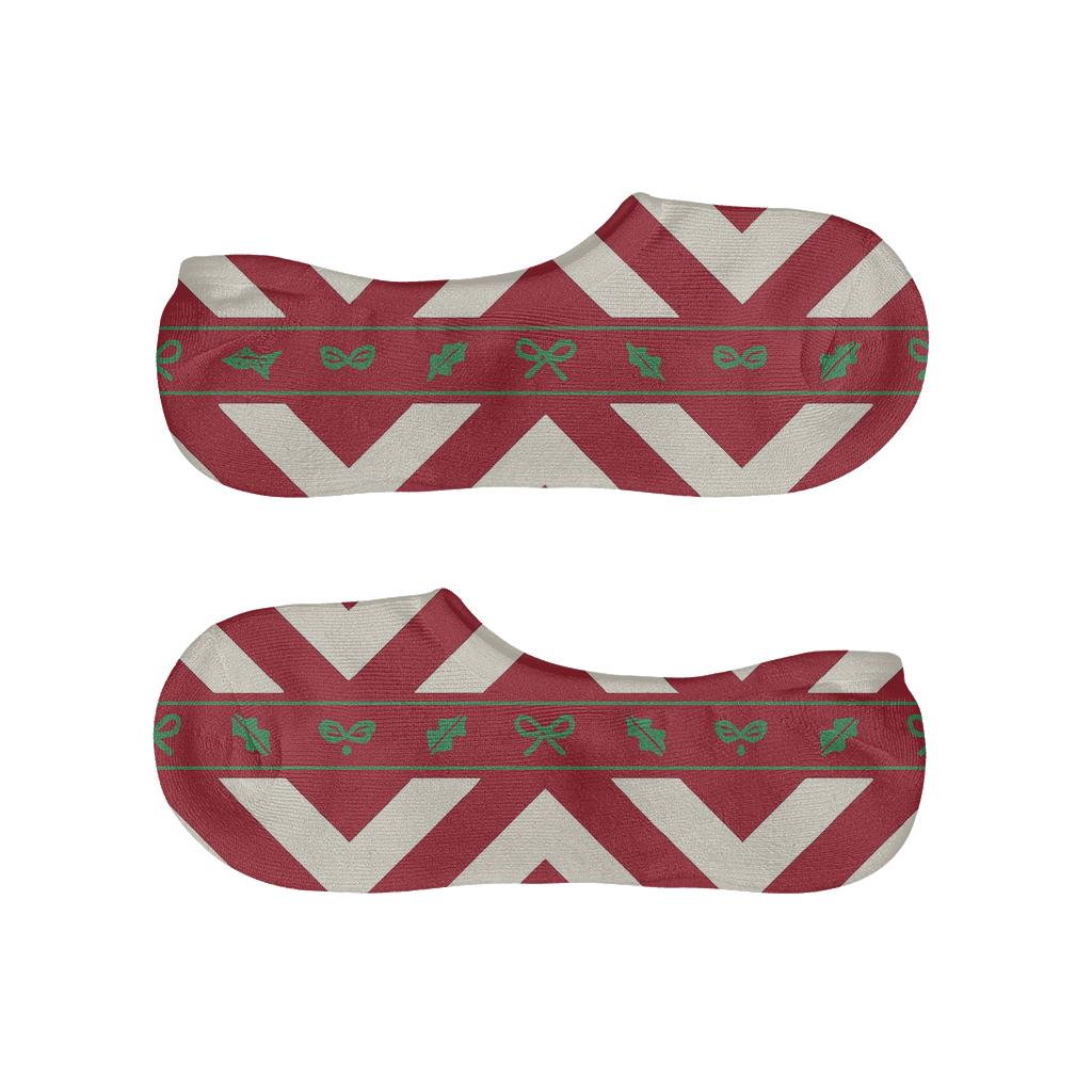 Candy Canes Chevron Interrupt Stripe Bands comfortable low-cut socks