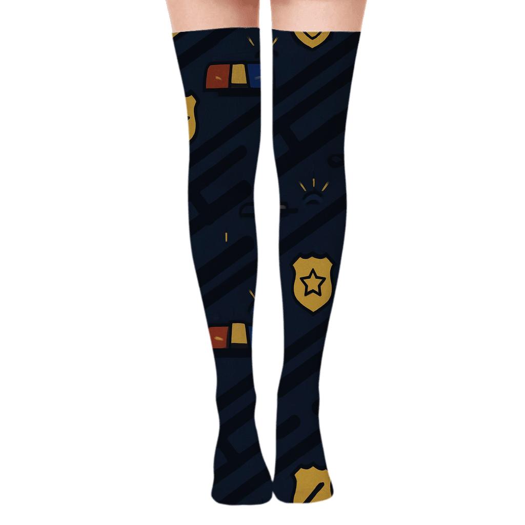 Night Patrol Chevron Bands For Police Officer personalized over-the-knee socks