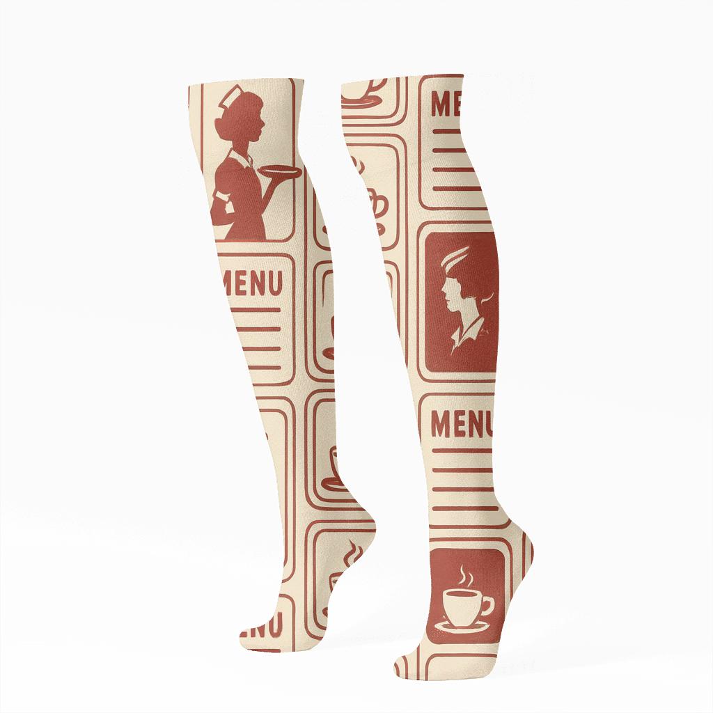Menu Board Lattice With Waitress Spotlight Panels premium sports knee-high socks