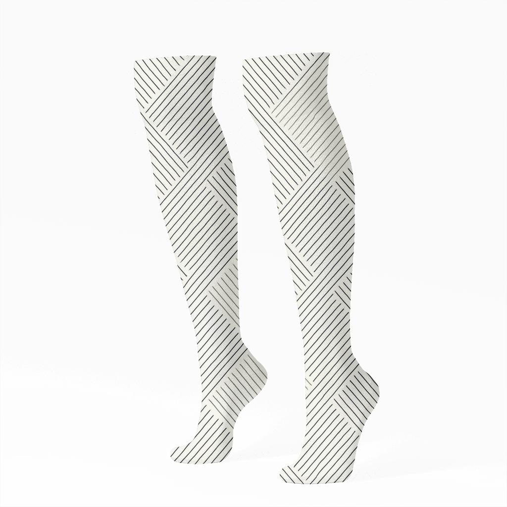 Subtle Moire Line Pairing personalized knee-high socks
