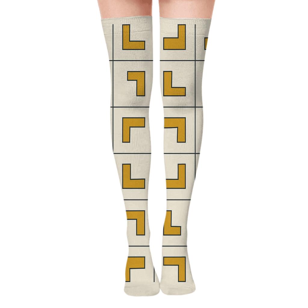 Corner Notch Matrix personalized over-the-knee socks
