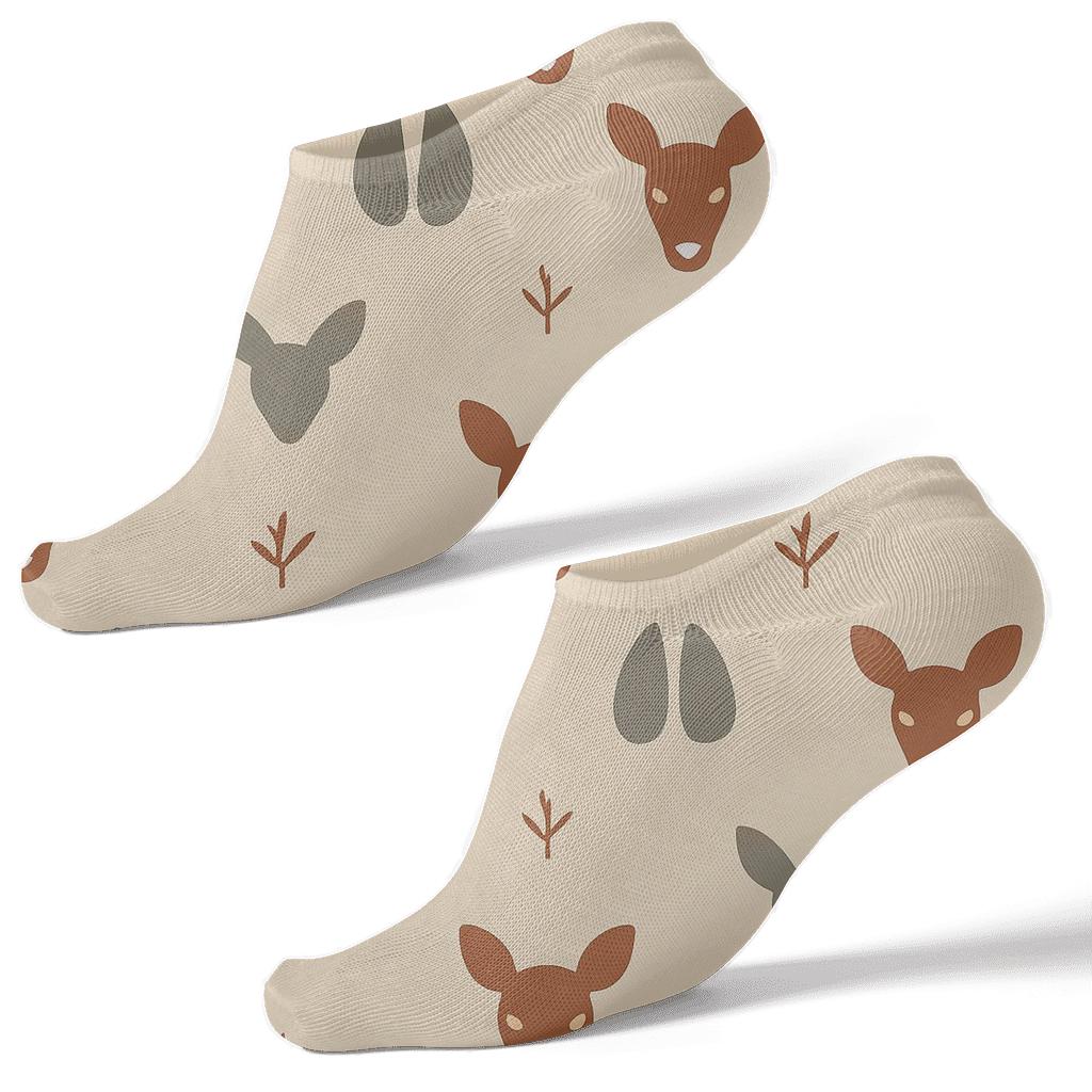 Minimal Grid With Deer Tracks unique graphic ankle socks