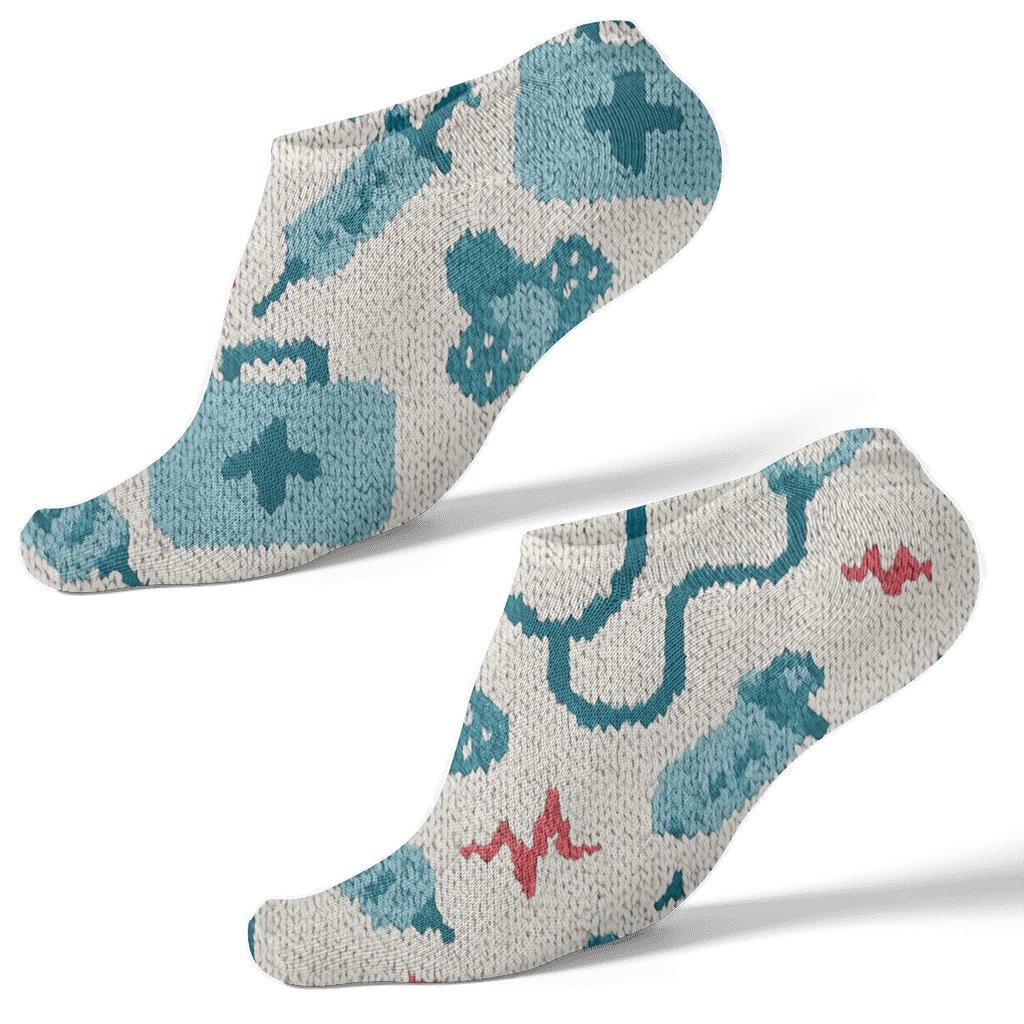 Knitted Illusion Doctor Tool Lattice stylish athletic ankle socks