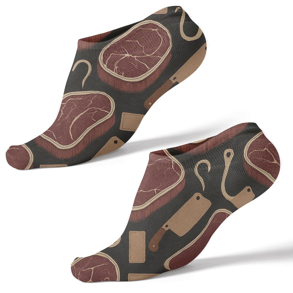 Marbled Steak Tessellation In Butcher Study personalized ankle socks