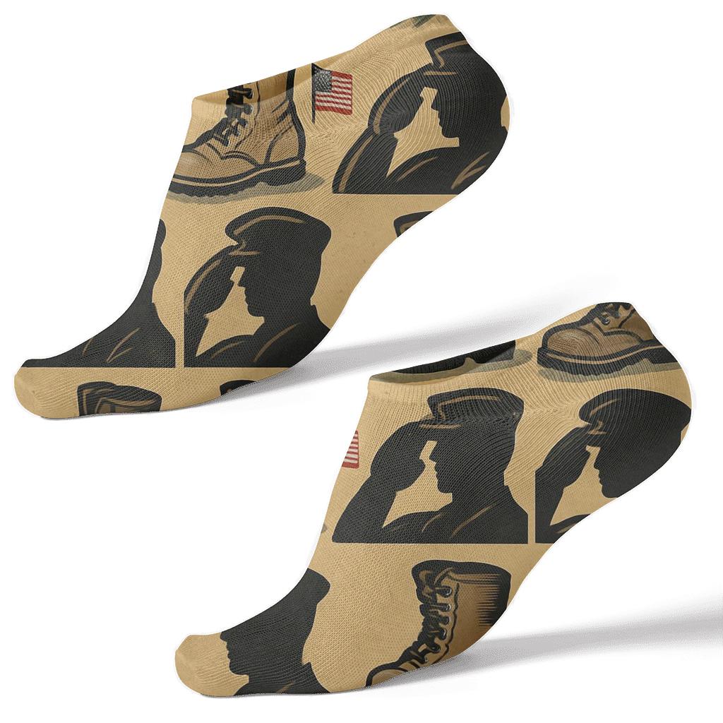 Parade Boots And Banners Soldier Grid personalized ankle socks