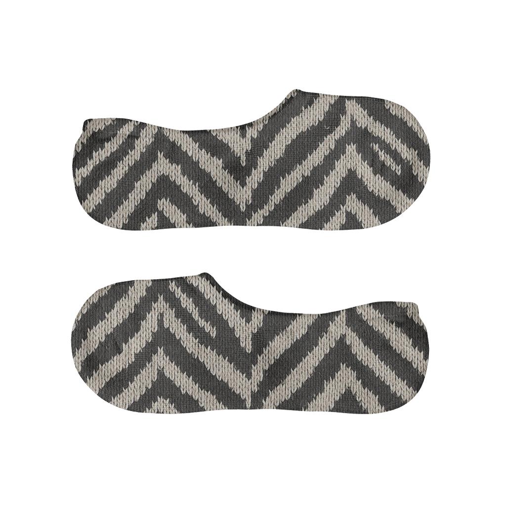 Knitted Safari Stripe Chevrons On Warm Cream trendy no-show sock styles