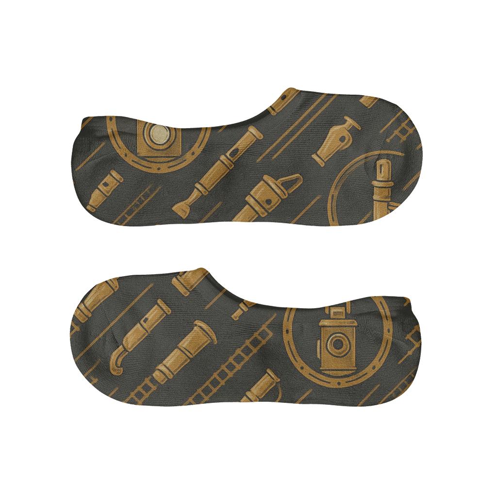 Signal Lantern Medallions, Train Conductor Edition breathable seamless no-show sockscustom no-show socks
