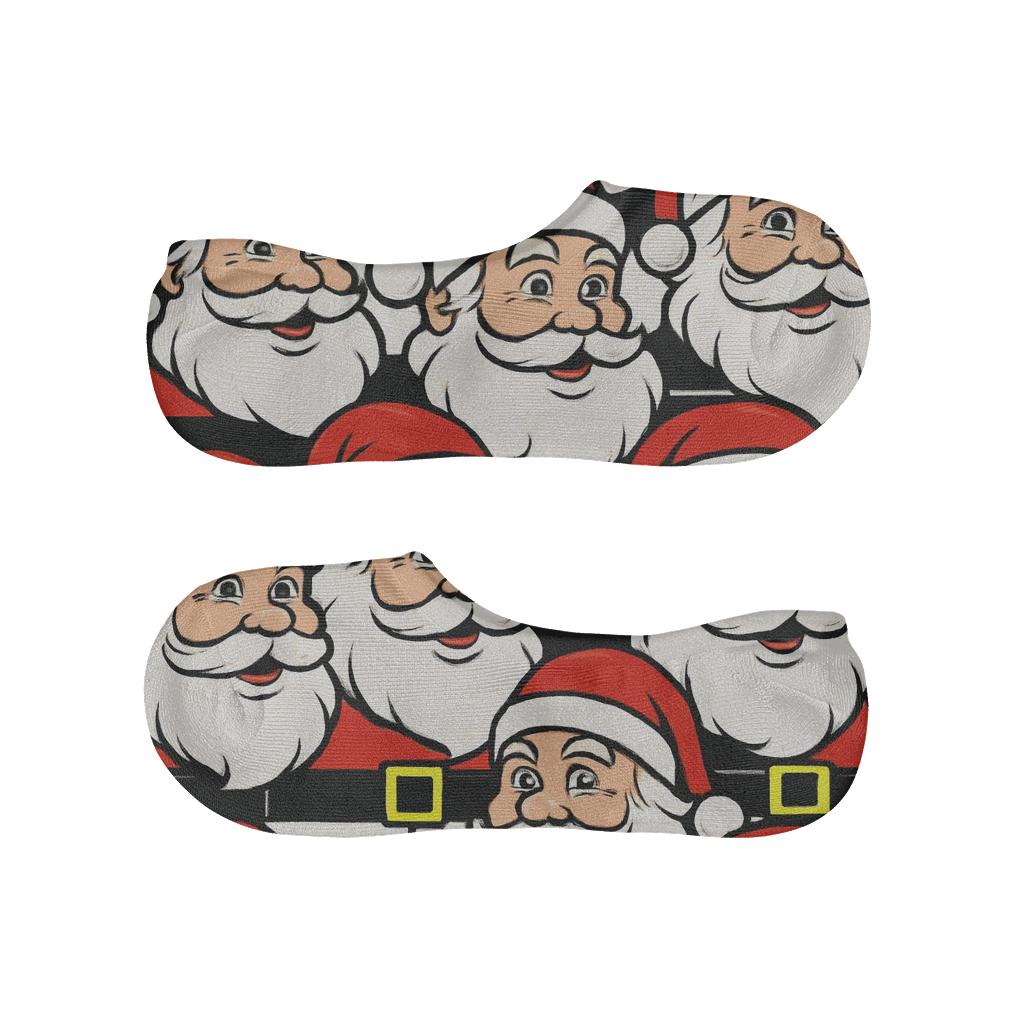 Pop Art Collage Santa Face Grid comfortable low-cut socks