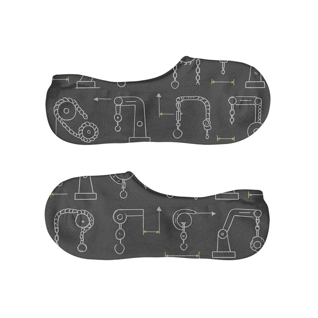 Blueprint Lattice Pattern With Mechanical Engineer Precision breathable no-show socks