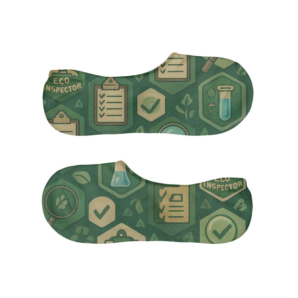 Environmental Inspector Badge And Checklist Tessellation personalized invisible socks