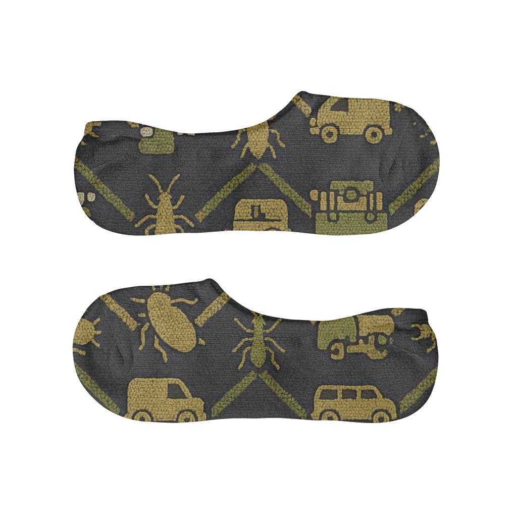 Pest Control Technician Chevron Knit Illusion soft cotton no-show socks