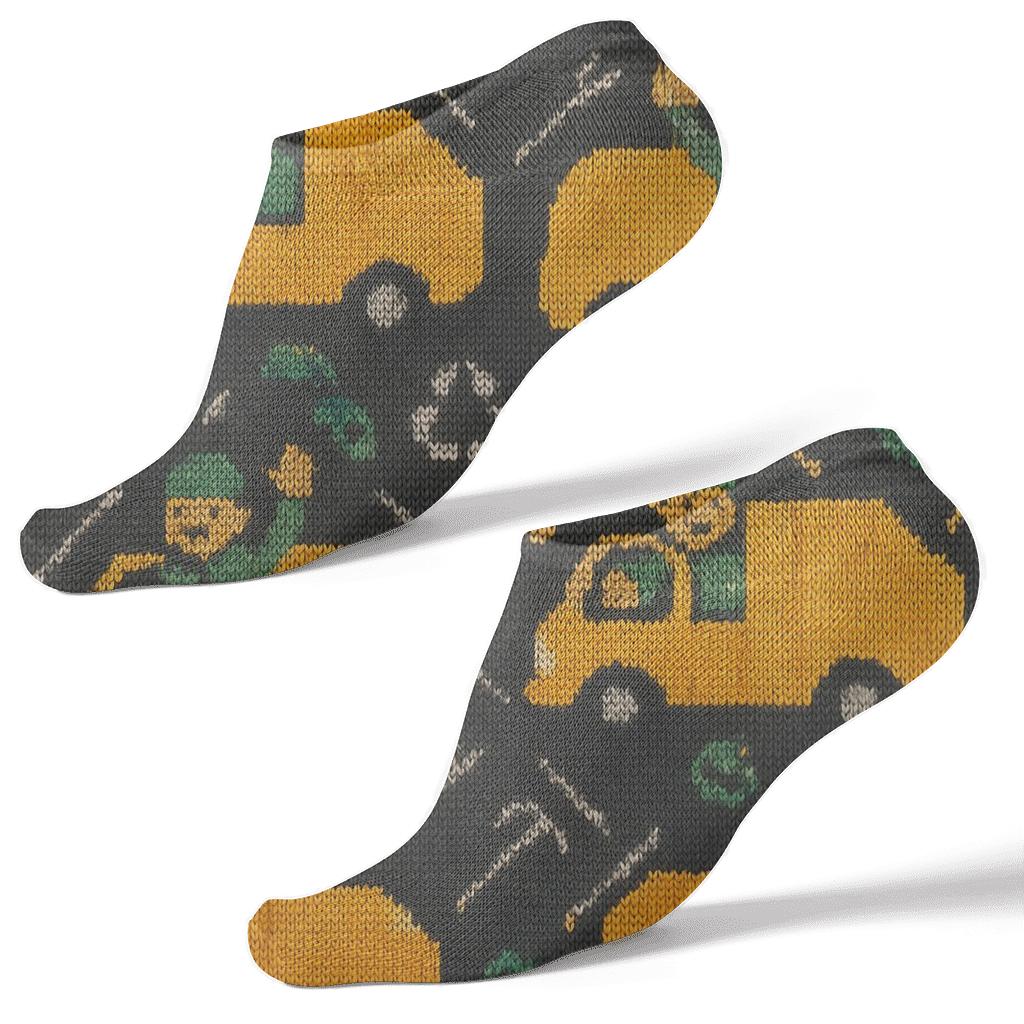 Sanitation Worker Cleanup Parade Tessellation trendy patterned ankle socks