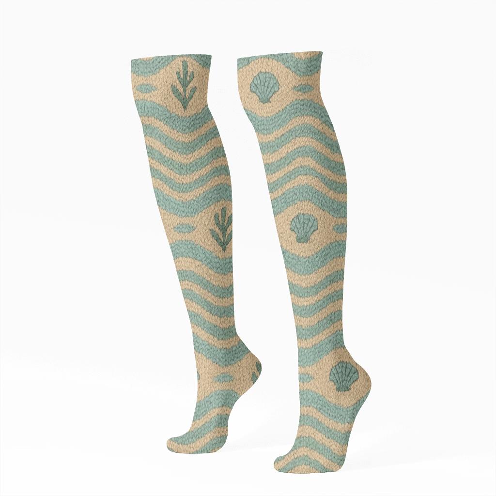 Seafoam Knit Tide Bands soft everyday knee-high socks