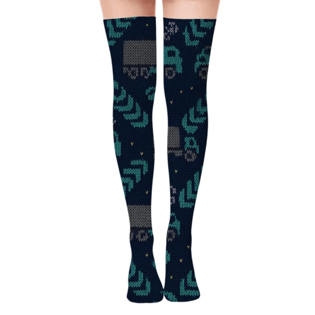 Knitted Night Haul Truck Driver Tread Chevron soft everyday over-the-knee socks