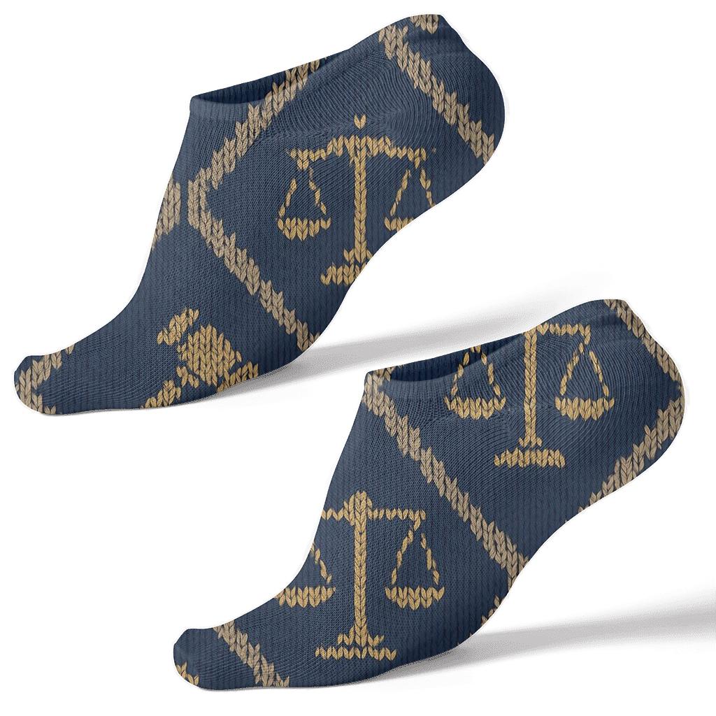 Lawyer Knitted Gavel Lattice unique graphic ankle socks