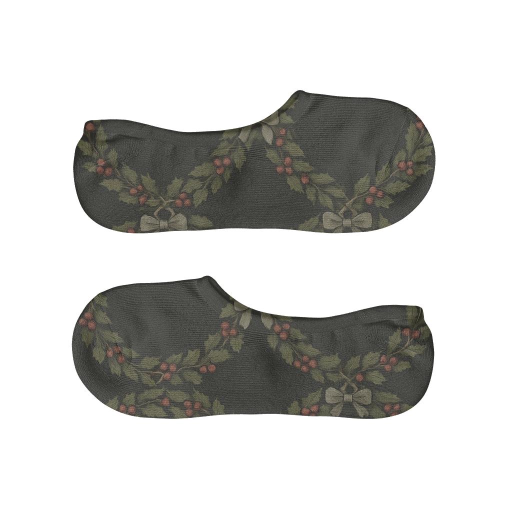 Wreath Chain On Deep Charcoal unique hidden socks