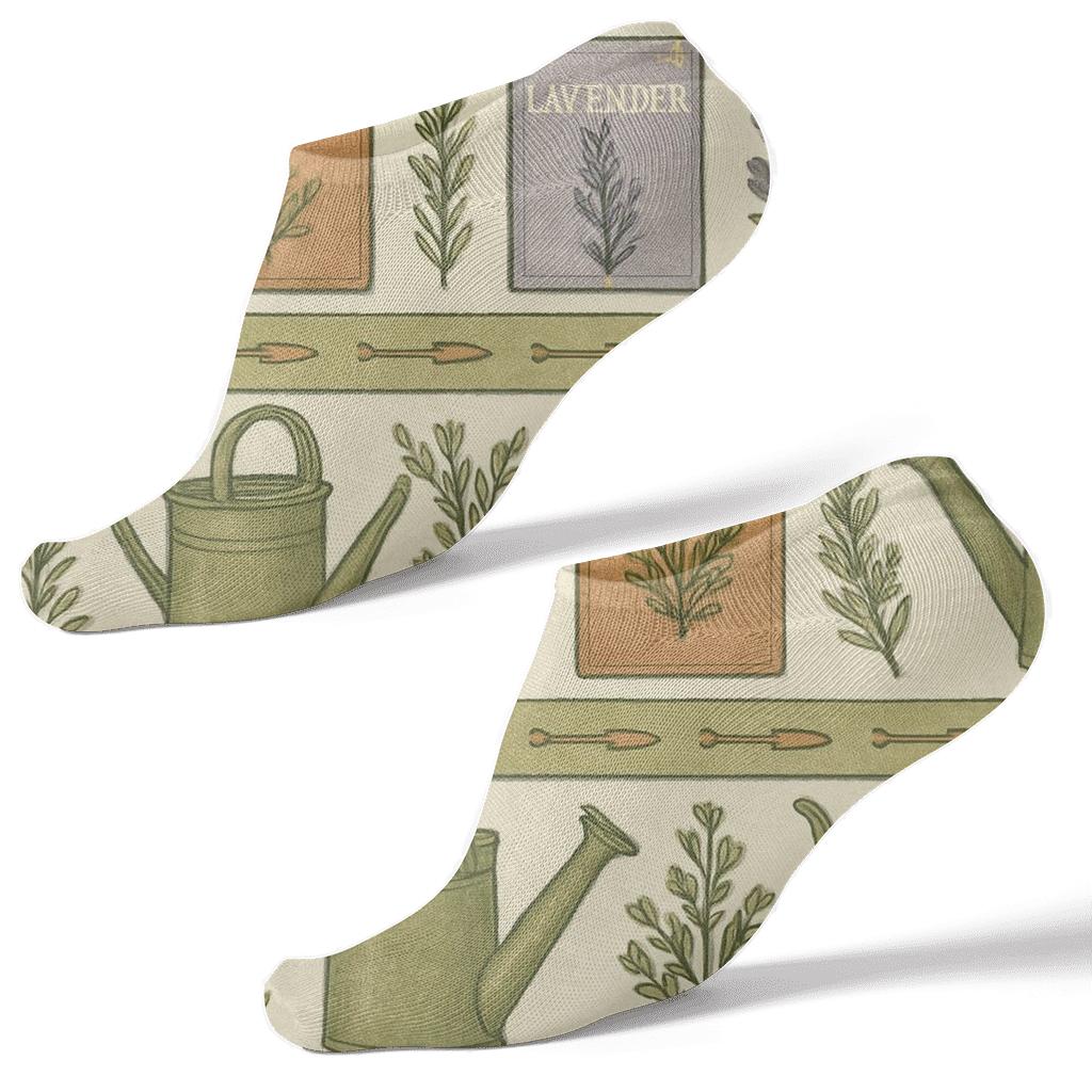 Trellis Band Gardener Motif custom ankle socks