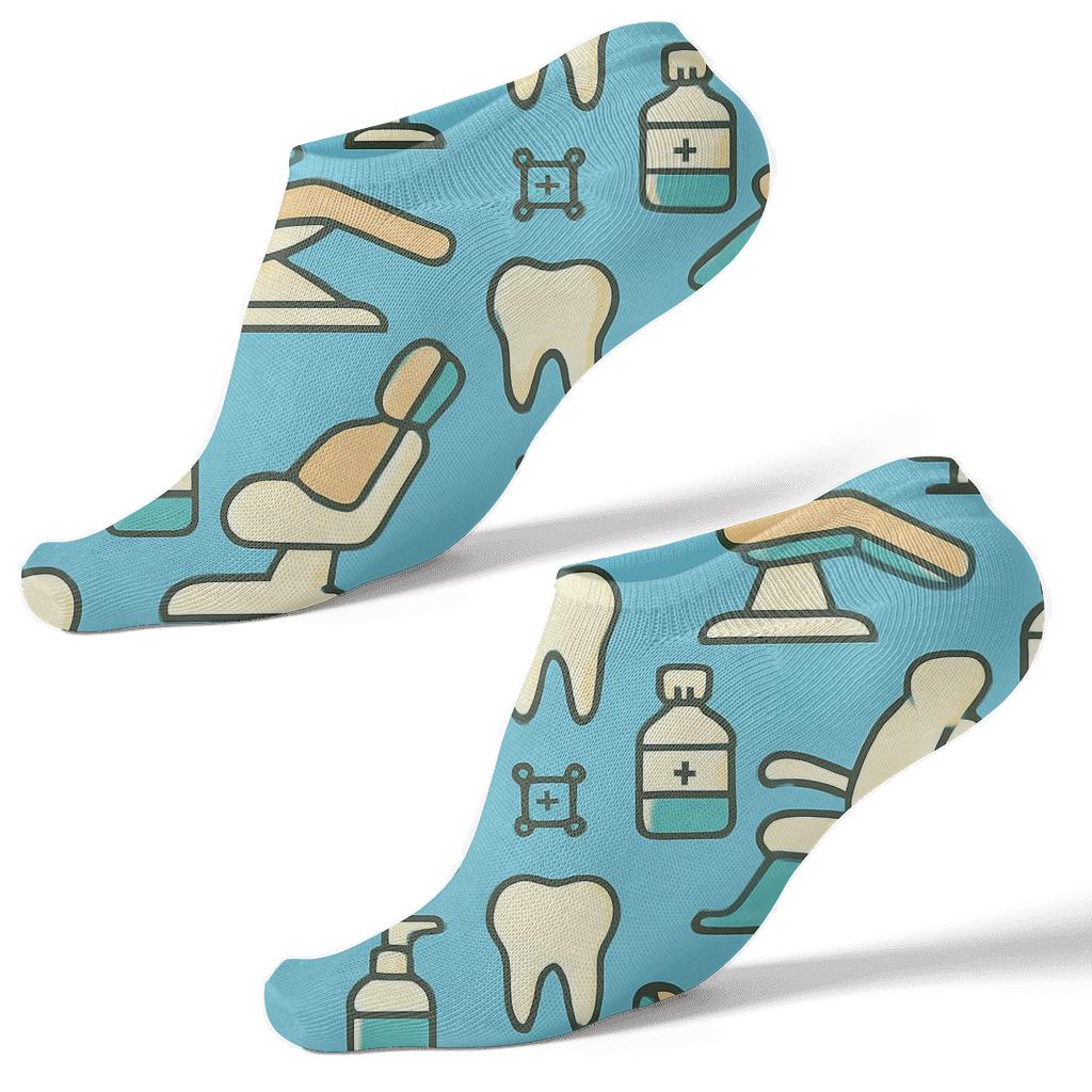 Dental Chair Lattice, Dentist Edition unique graphic ankle socks