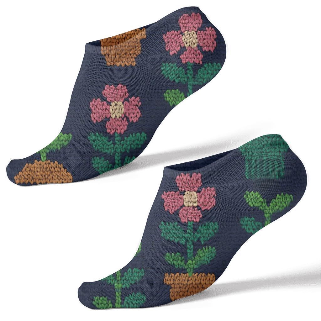 Knitted Illusion Garden Grid For Gardener soft everyday ankle socks