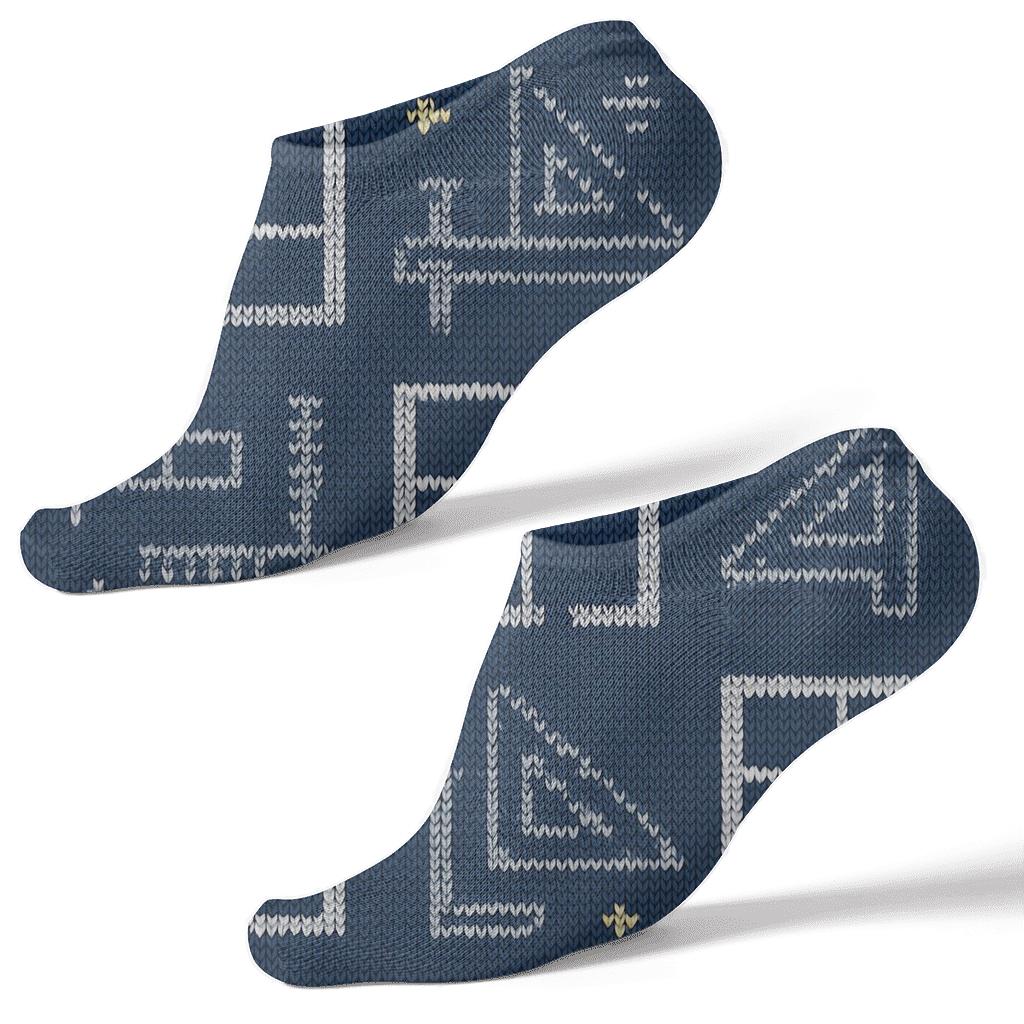 Knitted Architect Blueprint Lattice stylish athletic ankle socks