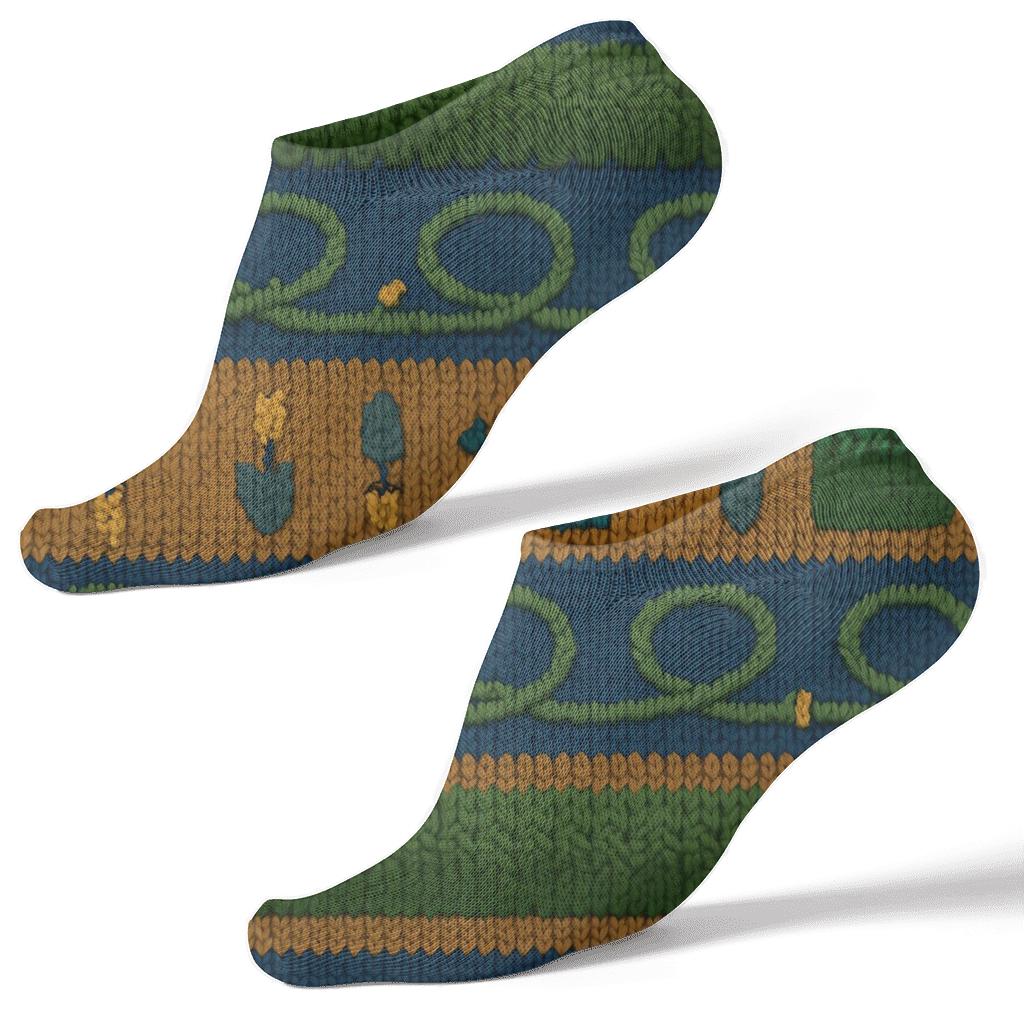 Knitted Garden Bands For Landscaper designer print ankle socks